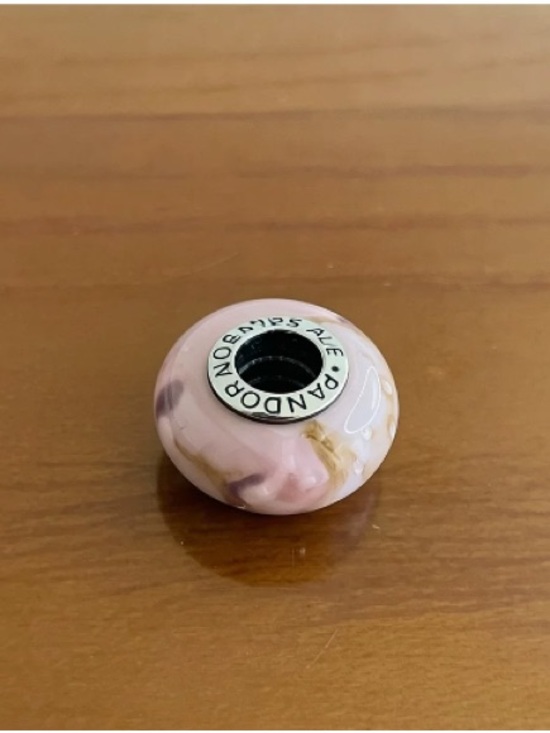 Pandora Accessories - Pandora Pink and Cream Swirl Murano Glass Charm